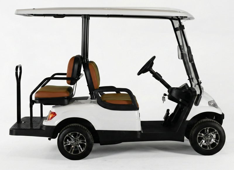 EPIC 2+2 Non-Lifted Electric Golf Cart with Lithium Battery 105Ah & Standard Tires | 4-Seater LSEV (White) - Image 5